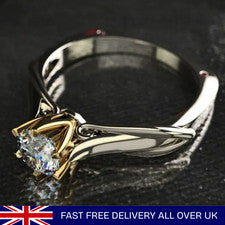 Anillo de moissanita de plata de ley 925 para mujer | Madre, boda, regalo de cumpleaños