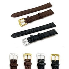 Correa de reloj de cuero vegano grano de búfalo 12 mm - 20 mm marrón negro sintético