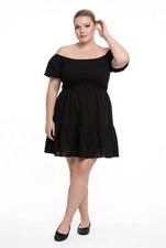 Vestido midi Time and Tru Spade para mujer negro talla 20 XXL