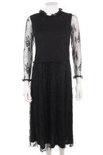 Vestido de noche MOSS COPENHAGEN vestido de cóctel encaje XS negro NUEVO