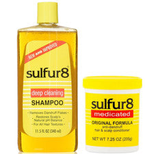 Champú y acondicionador Sulfur 8 anticaspa para el cuidado del cabello y el cuero cabelludo 11,5 oz 7,25 oz