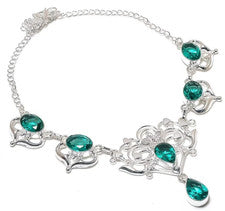 PARAIBA T U R MA L I N piedra preciosa 925 plata de ley joyería collar COLLAR
