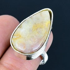 Anillo de joyería de plata esterlina 925 hecho a mano con piedras preciosas...
