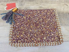 Bolso sin asas MOSSIMO para mujer borgoña adornado con lentejuelas nuevo con etiquetas