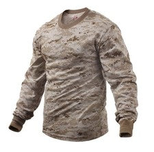 Camiseta Desierto Digital Camuflaje MANGA LARGA Estilo MARPAT Senderismo Caza Camuflaje