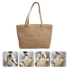 Bolso de hombro tejido de gran capacidad de 1 pieza bonito bolso de mano para mujer
