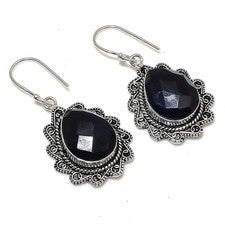 Pendiente de joyería de plata esterlina 925 hecho a mano con piedras...
