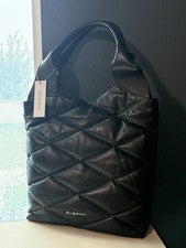 Bolso de Mano Han Kjobenhavn Acolchado Cuero Negro Nuevo con Etiquetas Mujer Bolso de Mano Cartera Raro”