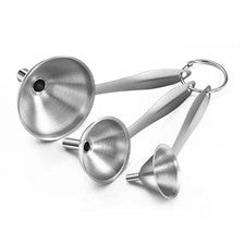 Juego de 3 embudo de cocina de acero inoxidable para aceites vinagre jarabe y especias