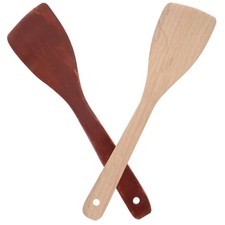 Juego de utensilios antiadherentes de pala de cocina de madera 2 piezas para cocinar y mezclar