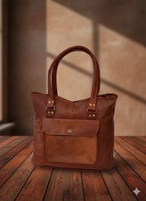 Bolso Tote De Piel De Cabra Para Mujeres, Confiable, Hecho A Mano, Amplio 16x12"