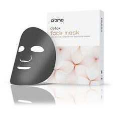 Croma® Detox Face Mask 8 mascarillas ácido hialurónico hierba de Chipre carbón activado antiarrugas