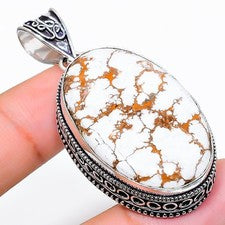 Caballo salvaje piedras preciosas hecho a mano 925 plata esterlina joyería co...