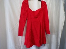 Mini Vestido JKMNAO Moda Para Mujer Rojo Manga Larga Talla M JKPNA03 Mezcla Viscosa