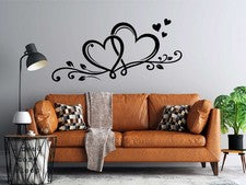 Pegatinas de pared doble corazón amor arte dormitorio hogar vinilo decoración calcomanías sala de estar