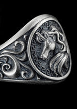 Anillo abierto melena fluida unicornio joyería caballo plateado ajustable tamaño variable