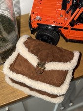 Bolso Convertible Ralph Lauren Marrón Gamuza Pequeño Bradley Piel de Oveja Pequeño