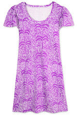 PREPPY PEP - Vestido para mujer con estampado de neón y palma midi - GRANDE - Púrpura neón