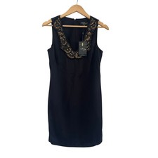 Nuevo con etiquetas Mini Vestido de Cóctel Adornado ABS 4 Negro Artístico Capricho Edgy Glam