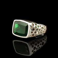 Piedras preciosas esmeralda hechas a mano joyería de plata de ley 925 regalo de cumpleaños para él