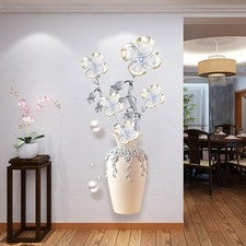 Elegantes y puras pegatinas de pared de cuatro flores estéticas decoración del hogar Wallpa _wo