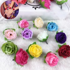 Cabeza decorativa rosa falsa 10 piezas/100 piezas hogar artificial flor boda hágalo usted mismo fiesta 3 cm