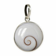 Colgante de cadena ojo de Shiva plata concha caracol cadena joyería espiritual