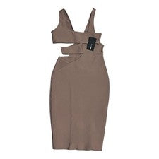 Vestido midi con cremallera recortada Fashion Nova para mujer - Talla M