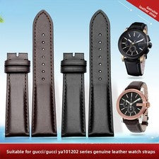 Correa de reloj de cuero genuino con cierre de mariposa de 23 mm para Gucci YA101202 101203