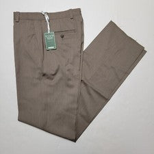 Pantalones para hombre ANTAS Foundation 33x38 sin dobladillo tostado oliva beige naranja rayas nuevos con etiquetas