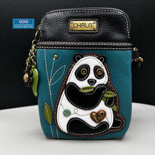 BOLSO BANDOLERA BOLSO TURQUESA CHALA PARA TELÉFONO CELULAR PANDA BEAR ZOO