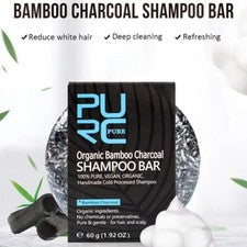 Barra de champú de carbón de bambú PURC para el cuidado del cabello negro brillante para el cabello y el cuero cabelludo
