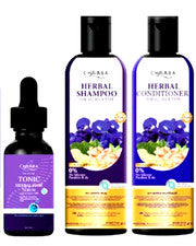 Chaba Herbal Luxury Cuidado del Cabello Set de Regalo 3 piezas Champú Acondicionador Tónico Crecimiento X 2
