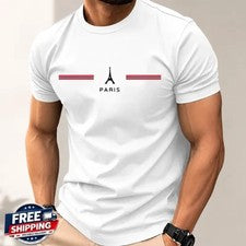 Camiseta Elegante Con Estampado De Letras Para Hombre Camisa Moda Vintagecasual