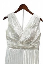 Vestido de satén para mujer, blanco talla 6