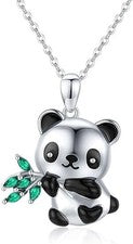 Collar colgante panda de plata de ley 925 joyería regalo para mujer niña