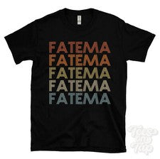CAMISETA ESTILO RETRO REPETIDO FATEMA para hombre y mujer novedad genial nombre regalo