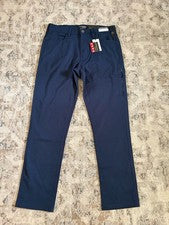 Pantalones de carpintero de grado industrial azul marino 34x32 elásticos nuevos con etiquetas carbono + artesanal para h