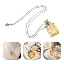 Collar Vial 3ml - Botella Perfume Vidrio con Tapa Corona Colgante Collar -