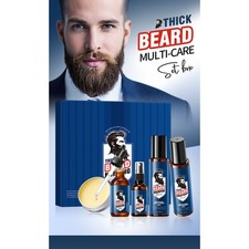 Juego de 5 artículos nutritivos para hombres barba bigote cuidado conjunto raíces nutritivas de barba