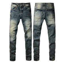 Vaqueros de moda personalizados azules y de marca para hombre talla 28-40