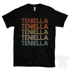 CAMISETA TENIELLA ESTILO RETRO REPETIDO Hombre y Mujer Novedad Genial Nombre Regalo
