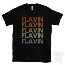 CAMISETA FLAVIN ESTILO RETRO REPETIDO Hombre y Mujer Novedad Genial Nombre Regalo