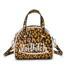 Von Dutch Mujer Cheetah Bowling Bolso Cartera Bolso de Mano con Correa para el Hombro Nuevo