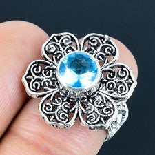 Anillo de joyería de plata esterlina 925 hecho a mano con piedras preciosas...