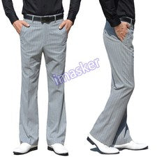 Pantalones de vestir estilo acampanado a rayas para hombre Pantalones de corte bota Informales Inteligentes Negocios