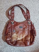 Angel Barceló Hobo Bolso de Mano Cartera Bolso de Hombro Marrón Envejecido.