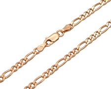 Cadena figura plata de ley 925 chapada en oro rosa 3,5 mm 45-50 cm cadena de plata mujer