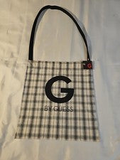 Bolso de compras de tela vintage GUESS GBG para llevar todo a cuadros