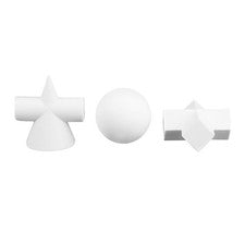 3 piezas esculturas artesanales geométricas de resina blanca para decoración moderna del hogar